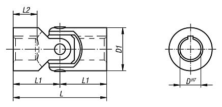 Universal joints single with plain bearing, DIN 808