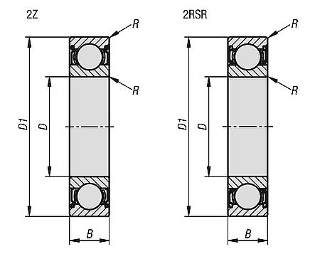 Deep groove ball bearing FAG single row