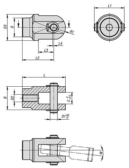Clevis joints for rod ends