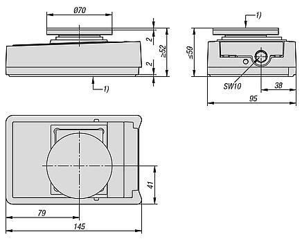 Levelling wedges, aluminium with non-slip insulating layer, free-standing