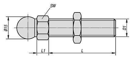 Swivel feet threaded spindles steel or stainless steel 