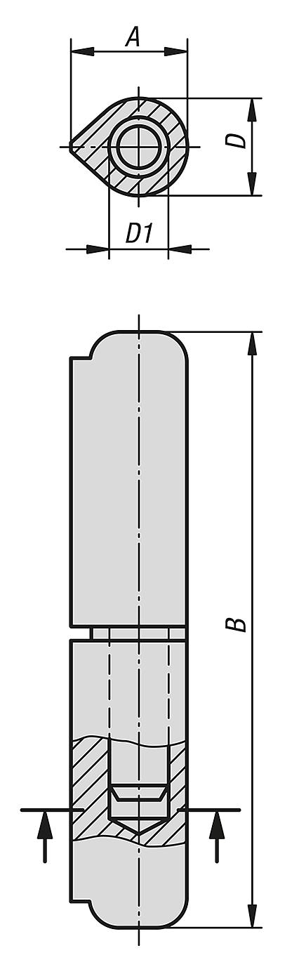 Hinges weldable, stainless steel