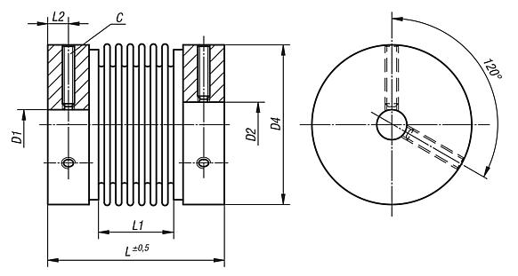 Metal körüklü kaplinler setskur ile sıkıştırma