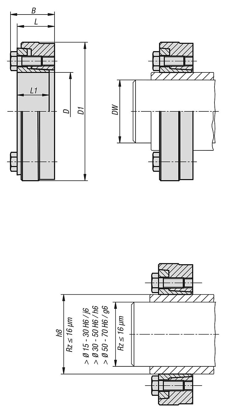 Shrink discs Form B