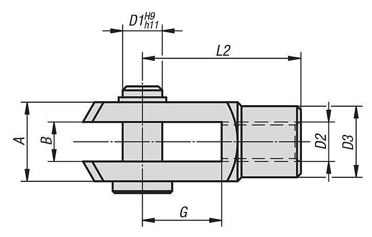 Clevis joints stainless steel DIN 71752