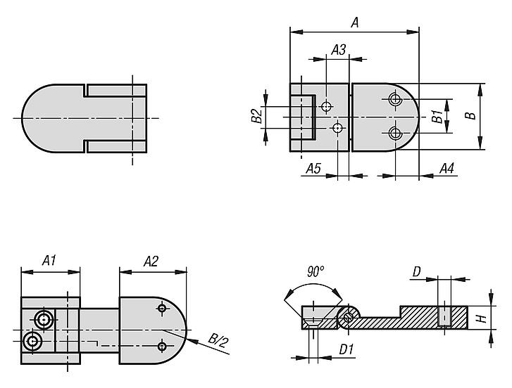 Hinges, stainless steel