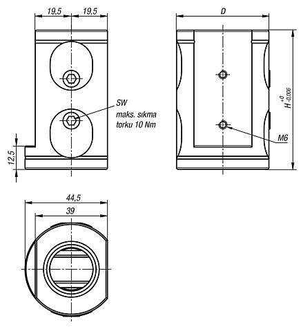 UNILOCK, 5 akslı temel modül, çift gerdirme sistem boyutu 50 mm
