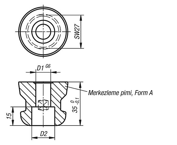 UNILOCK, 5 akslı sıkıştırma pimi, iş parçası sabitlemesi için, sistem boyutu 80 mm