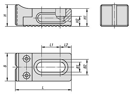 Toe stops, steel, adjustable, with ground jaw face