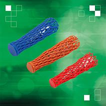 Polypropylene protective net caps are simply slipped over the component to be protected and hold without any additional fastening.